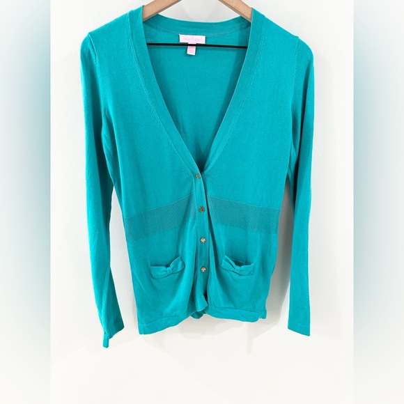 Lilly Pulitzer Daisy Cardigan Tropez Blue Size Medium - Picture 4 of 6